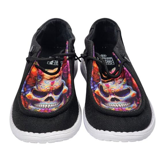 NWOT Skull Graphic Flat Slip On Shoes - Picture 4 of 8